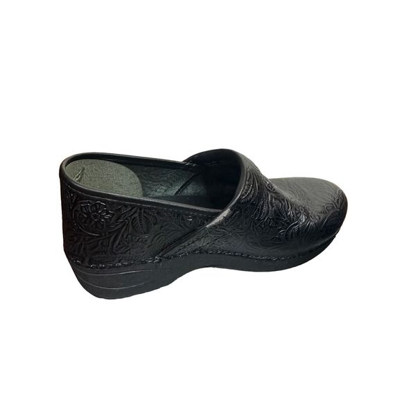 Dansko Pro XP 2.0 Floral Tooled Black Clog Comfort Shoes EU 40 US 9.5-10 Women's - Picture 3 of 10